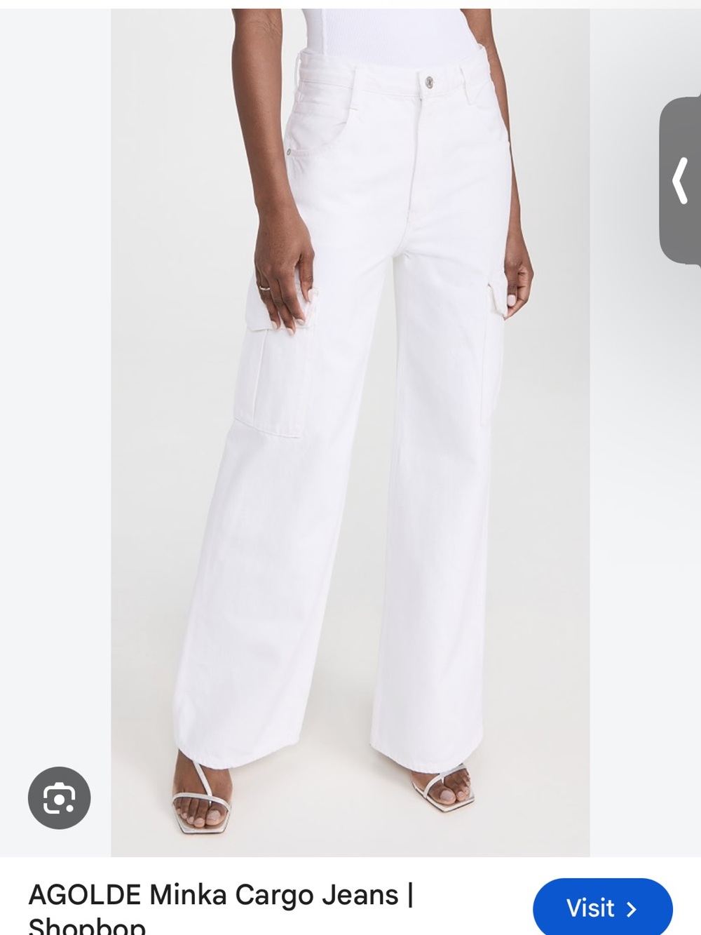 AGOLDE Minka Cargo Pant Wide Leg Pants White Waist 28